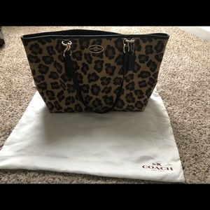 Coach leopard print large bag